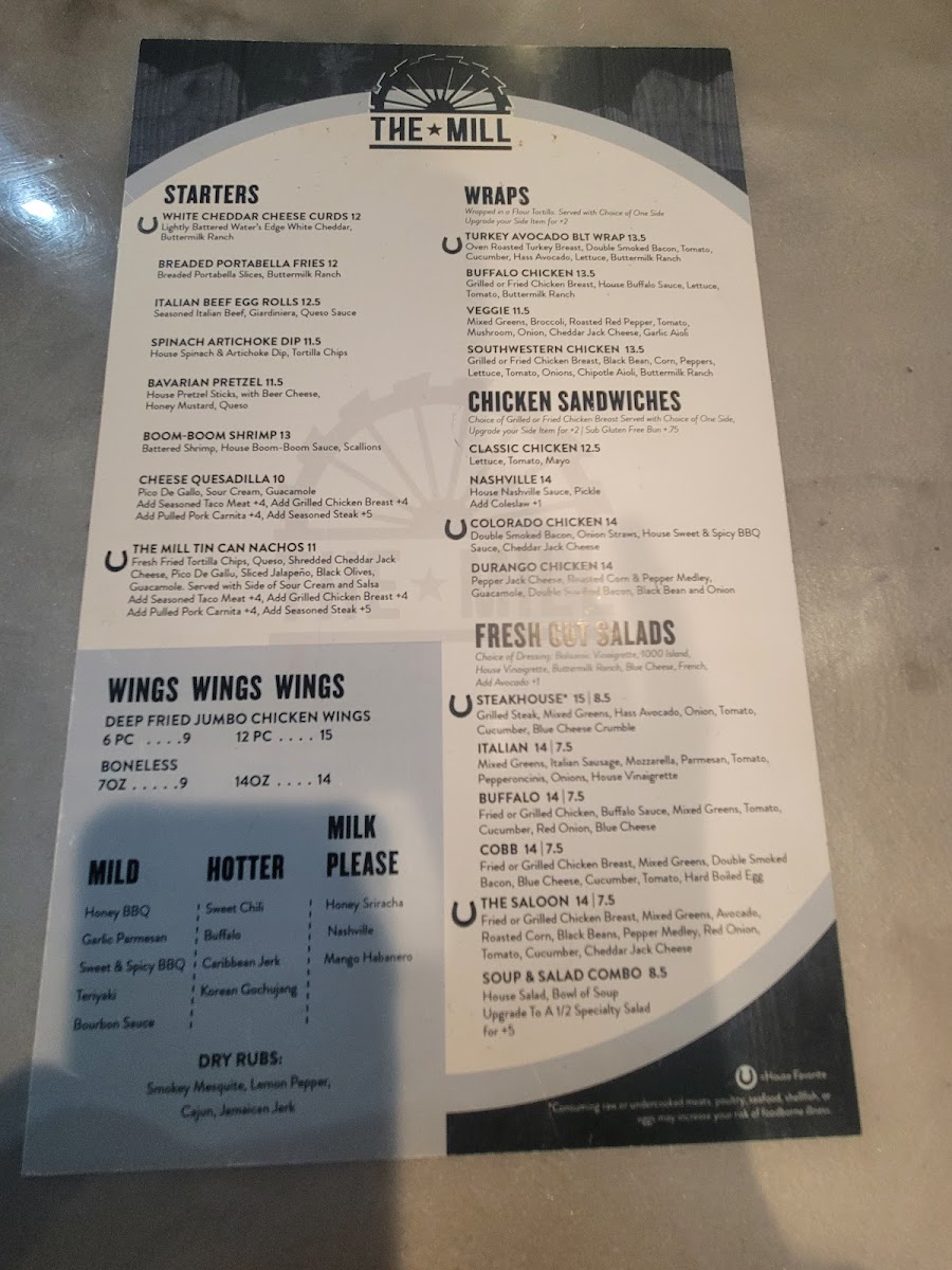 Menu The Mill Saloon-2